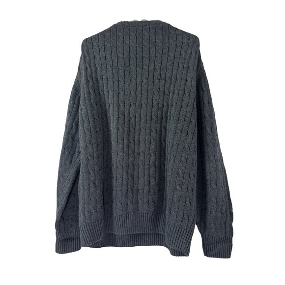 Jos A Bank Charcoal Gray Men’s XL Cable Knit Sweater Cozy Minimalist Capsule - Picture 2 of 9